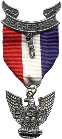 The Eagle Scout Award medal from The Boy Scouts of America